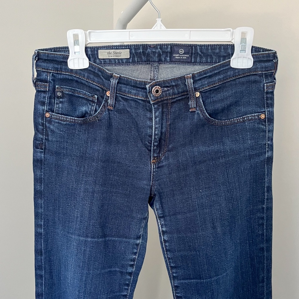 AG Adriano Goldschmied ANTHROPOLOGIE Stevie Slim Straight Denim Jeans Women’s 29 - Picture 4 of 13